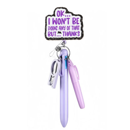 Cross-Border Hot-Selling Macaron Nurse Pen Set Telescopic Badge Holder Easy-Pull Buckle Id Buckle Medical Scissors Pendant