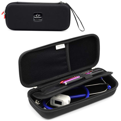 Hard Stethoscope Case, Large Stethoscope Carrying Case with ID Slot, Compatible with 3M Littmann/Adc/Omron/Mdf Stethoscope Includes Mesh Pocket for Nurse Accessories (Volcanic Grey)