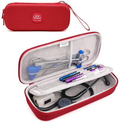 Hard Stethoscope Case, Large Stethoscope Carrying Case with ID Slot, Compatible with 3M Littmann/Adc/Omron/Mdf Stethoscope Includes Mesh Pocket for Nurse Accessories (Volcanic Grey)
